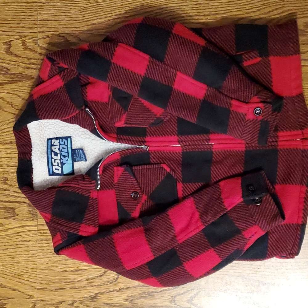 Oscar kids heavy shirt/jacket size 6 Buffalo plaid